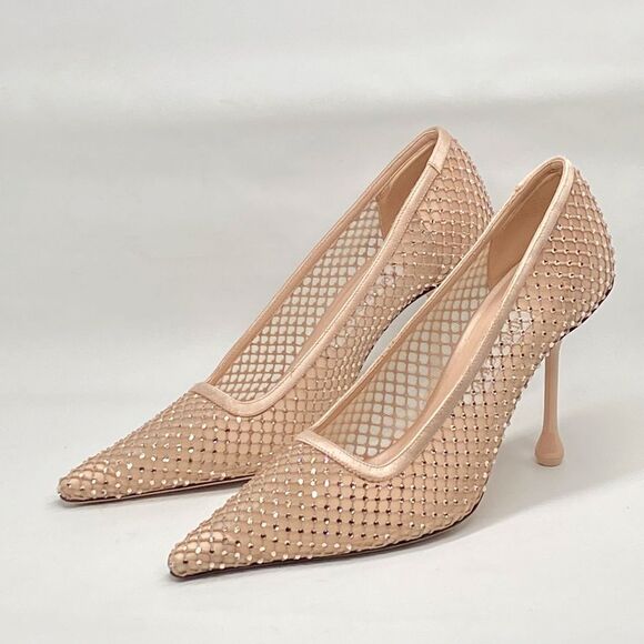 Jimmy Choo Isa 95MM Crystal-Embellished Mesh Pumps size 39 - Picture 5 of 13